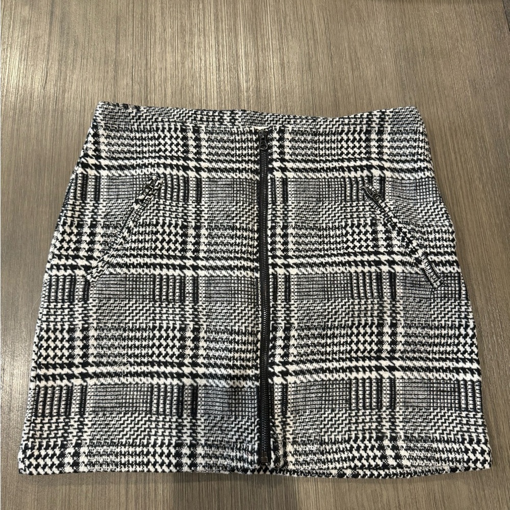 Kori Black and White Checkered Mini Skirt